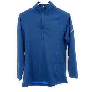 Peter Millar Sweater Womens M Blue Lightweight 1/2 Zip Golf UPF 50 Embroidered